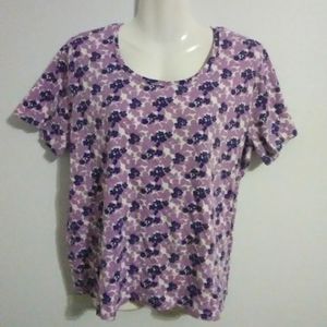 Purple floral short sleeve top size xxl